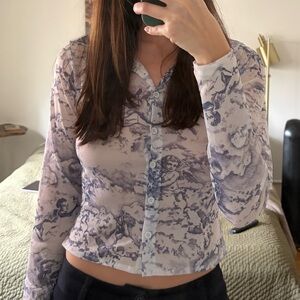 Motel Rocks Blue and White Angels Button-Down Shirt